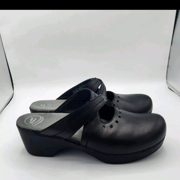 Dansko Shoes - Dansko Black Leather Susana Clog Mule Slide On Womens Size 42 11.5 12